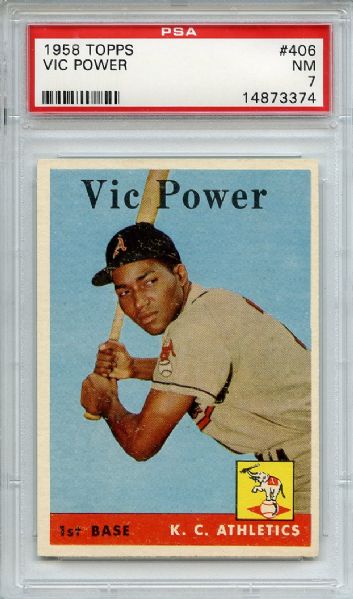 1958 Topps 406 Vic Power PSA NM 7