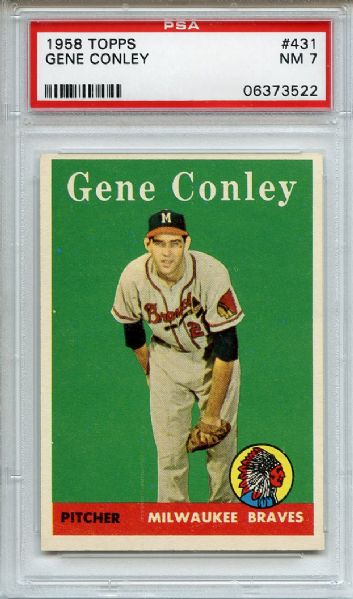 1958 Topps 431 Gene Conley PSA NM 7