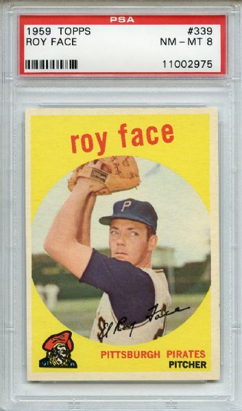 1959 Topps 339 Roy Face PSA NM-MT 8