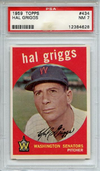 1959 Topps 434 Hal Griggs PSA NM 7