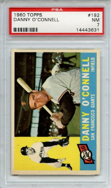 1960 Topps 192 Danny O'Connell PSA NM 7