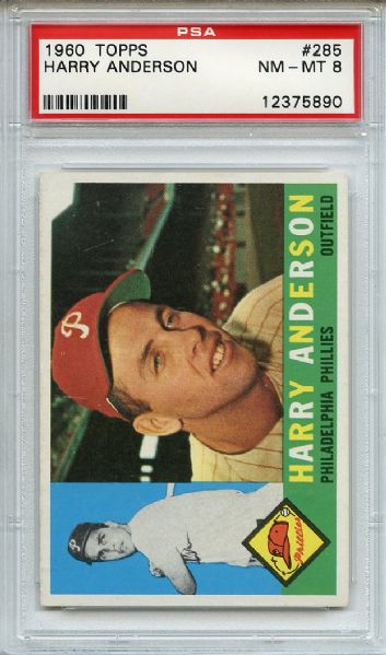 1960 Topps 285 Harry Anderson PSA NM-MT 8