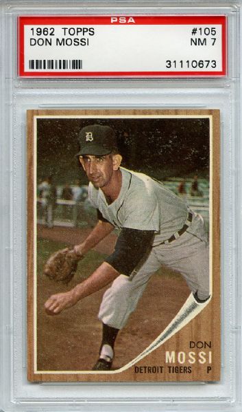 1962 Topps 105 Don Mossi PSA NM 7