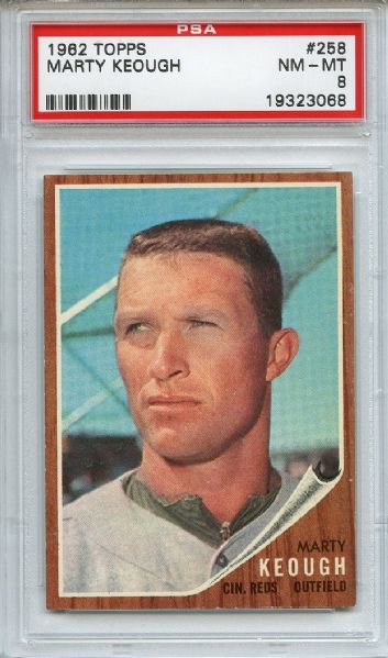 1962 Topps 258 Marty Keough PSA NM-MT 8