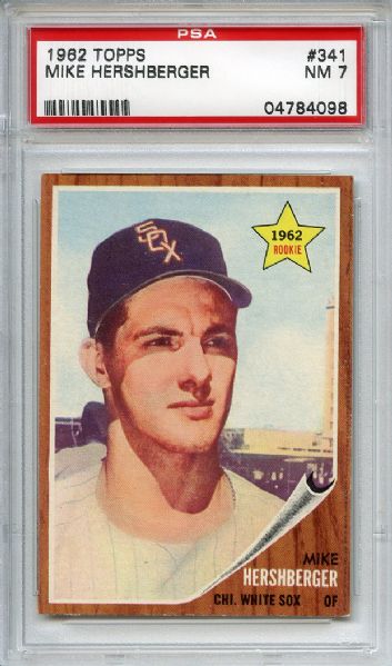 1962 Topps 341 Mike Hershberger PSA NM 7