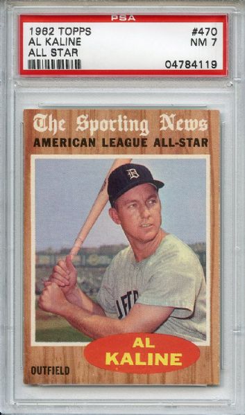 1962 Topps 470 Al Kaline All Star PSA NM 7