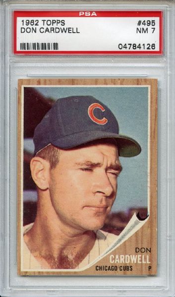 1962 Topps 495 Don Cardwell PSA NM 7