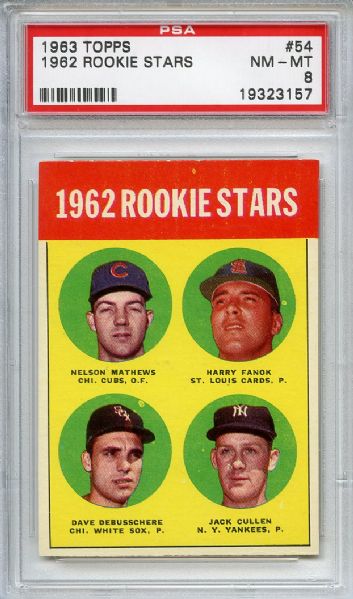 1963 Topps 54 Dave Debusschere Rookie Stars PSA NM-MT 8