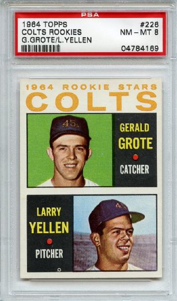 1964 Topps 226 Colts Rookies Jerry Grote PSA NM-MT 8