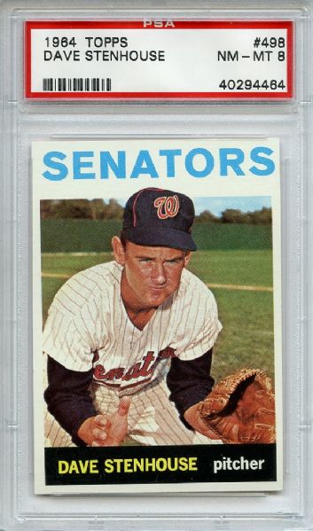 1964 Topps 498 Dave Stenhouse PSA NM-MT 8