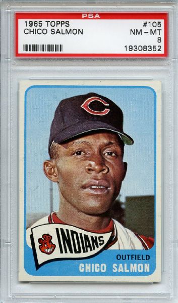 1965 Topps 105 Chico Salmon PSA NM-MT 8