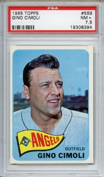 1965 Topps 569 Gino Cimoli PSA NM+ 7.5