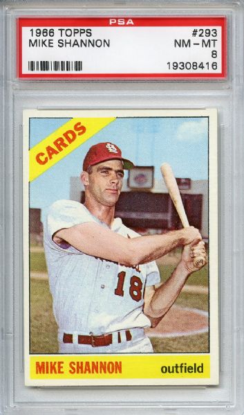 1966 Topps 293 Mike Shannon PSA NM-MT 8