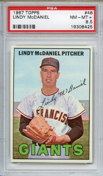 1967 Topps 46 Lindy McDaniel PSA NM-MT+ 8.5