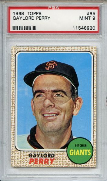 1968 Topps 85 Gaylord Perry PSA MINT 9