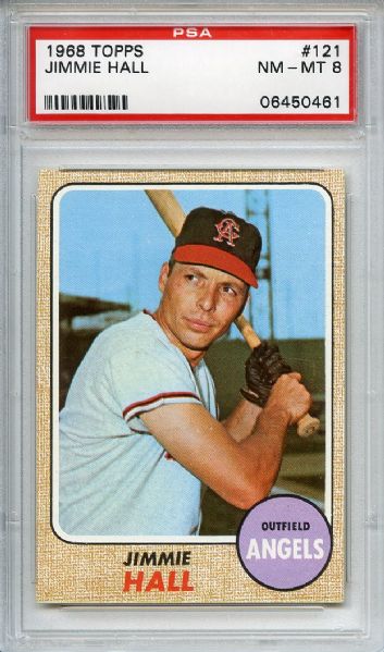 1968 Topps 121 Jimmie Hall PSA NM-MT 8