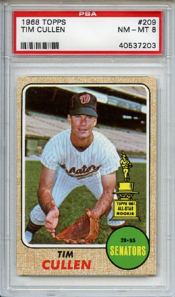 1968 Topps 209 Tim Cullen PSA NM-MT 8