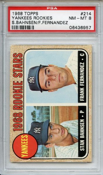 1968 Topps 214 New York Yankees Rookies PSA NM-MT 8