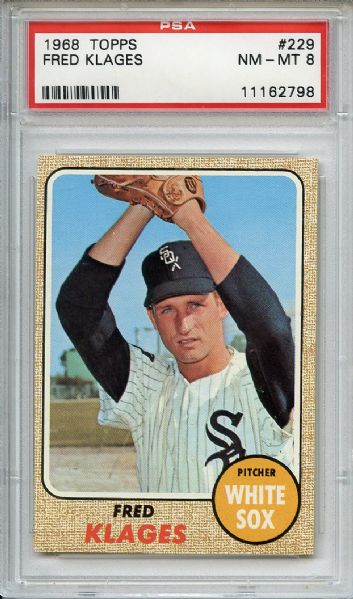 1968 Topps 229 Fred Klages PSA NM-MT 8