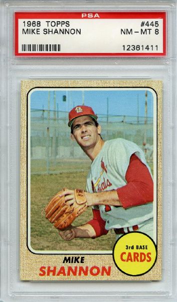 1968 Topps 445 Mike Shannon PSA NM-MT 8
