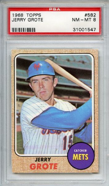 1968 Topps 582 Jerry Grote PSA NM-MT 8