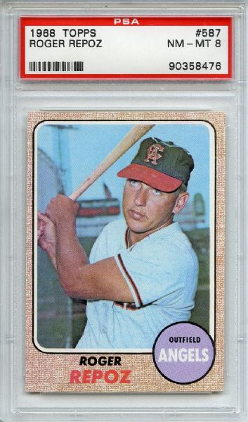 1968 Topps 587 Roger Repoz PSA NM-MT 8