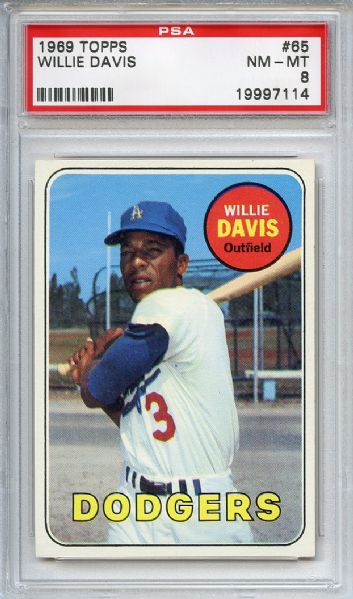 1969 Topps 65 Willie Davis PSA NM-MT 8