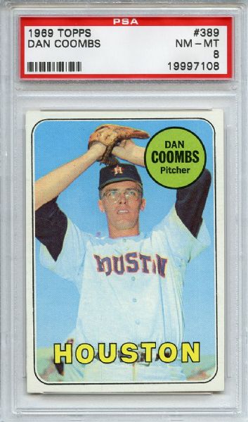 1969 Topps 389 Dan Coombs PSA NM-MT 8