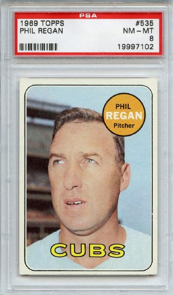 1969 Topps 535 Phil Regan PSA NM-MT 8