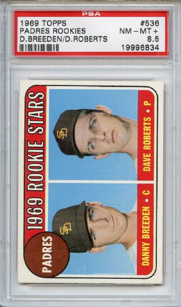 1969 Topps 536 San Diego Padres Rookies PSA NM-MT+ 8.5