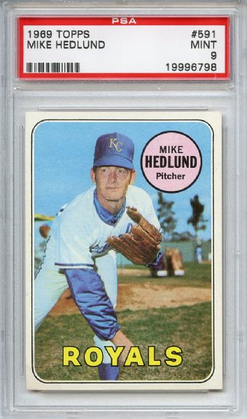 1969 Topps 591 Mike Hedlund PSA MINT 9