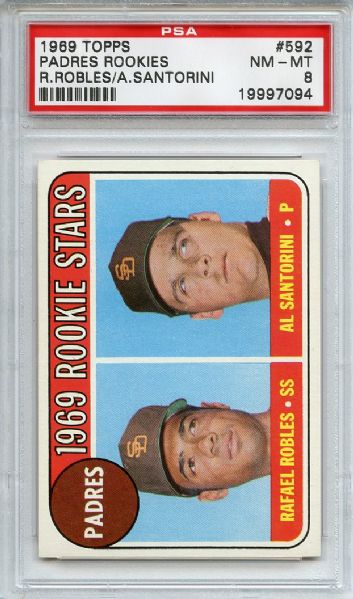 1969 Topps 592 San Diego Padres Rookies PSA NM-MT 8