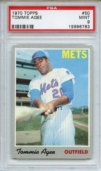 1970 Topps 50 Tommie Agee PSA MINT 9