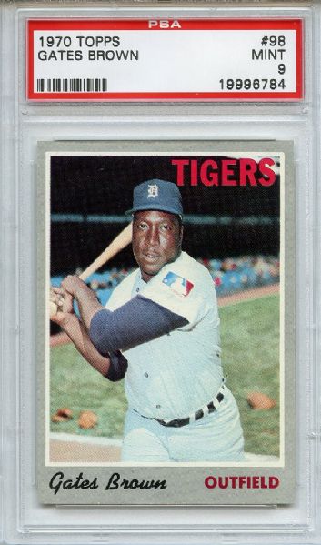 1970 Topps 98 Gates Brown PSA MINT 9