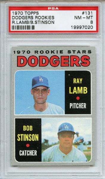1970 Topps 131 Los Angeles Dodgers Rookies PSA NM-MT 8