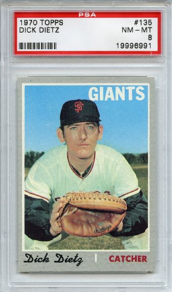 1970 Topps 135 Dick Dietz PSA NM-MT 8