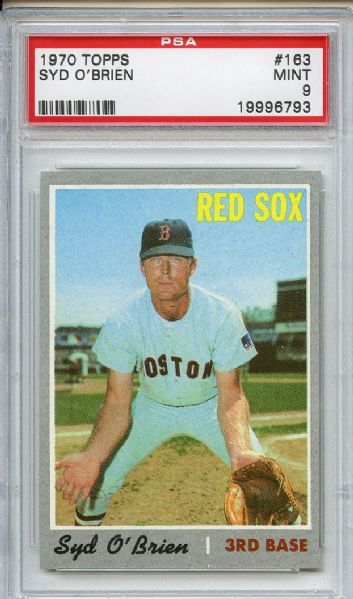 1970 Topps 163 Syd O'Brien PSA MINT 9