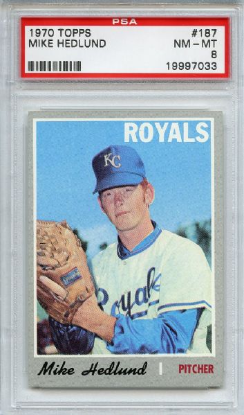 1970 Topps 187 Mike Hedlund PSA NM-MT 8