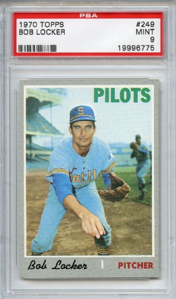 1970 Topps 249 Bob Locker PSA MINT 9