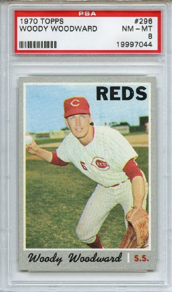 1970 Topps 296 Woody Woodward PSA NM-MT 8