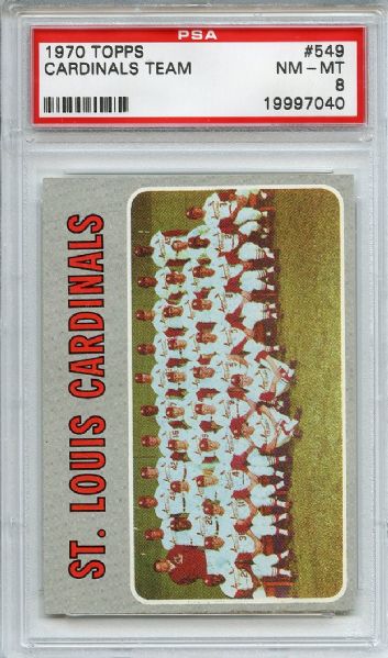 1970 Topps 549 St. Louis Cardinals Team PSA NM-MT 8