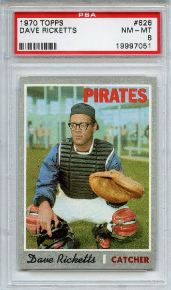 1970 Topps 626 Dave Ricketts PSA NM-MT 8