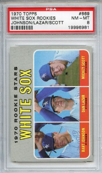 1970 Topps 669 Chicago White Sox Rookies PSA NM-MT 8