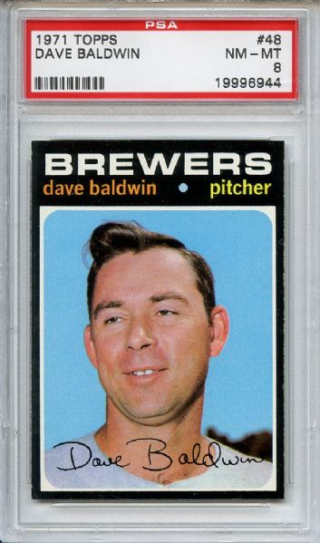 1971 Topps 48 Dave Baldwin PSA NM-MT 8