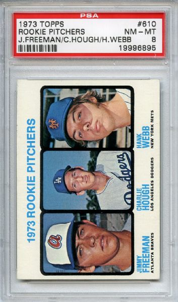 1973 Topps 610 Rookie Pitchers Charlie Hough PSA NM-MT 8