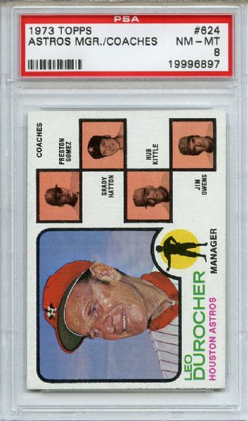 1973 Topps 624 Leo Durocher PSA NM-MT 8