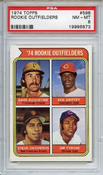 1974 Topps 598 Rookie Outfielders Ken Griffey PSA NM-MT 8