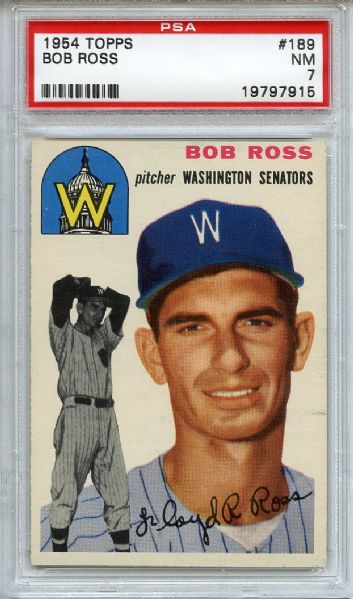 1954 Topps 189 Bob Ross PSA NM 7
