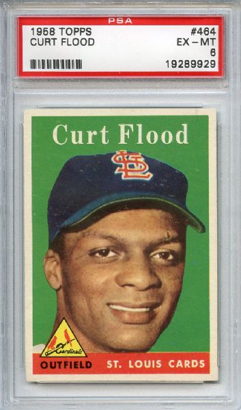 1958 Topps 464 Curt Flood Rookie PSA EX-MT 6
