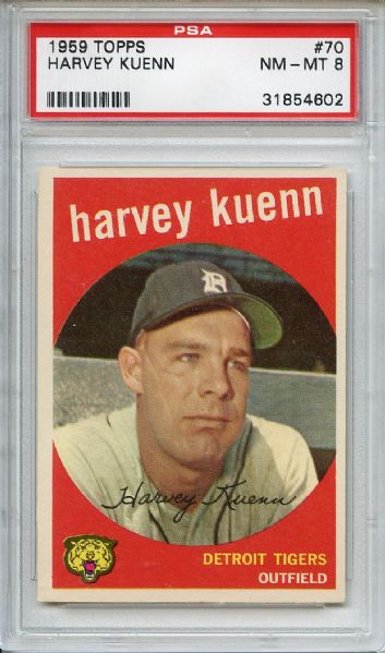 1959 Topps 70 Harvey Kuenn PSA NM-MT 8